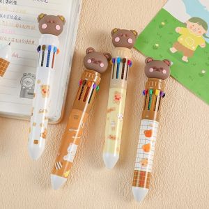 Pena 10 Warna Karakter Bear - Pulpen Gel Warna Warni Untuk Sekolah dan Kantor PST