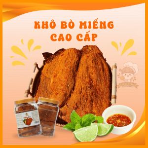 Khô Bò Miếng TO ( Không vụn ) SileKhoTasty Hũ Vuông Nhỏ 500G/