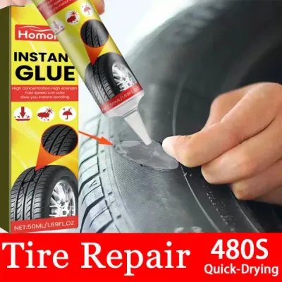 Lem Tambal Perbaikan Ban Mobil Sepeda Motor Anti Bocor / Tire Glue Repair Tambalan darurat 50ML