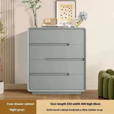 Full Solid Wood Cream Cabinet Storage Italian Style Chest Drawer