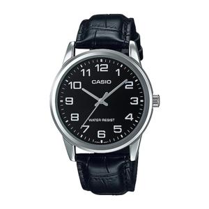 CASIO ORIGINAL - CASIO MTP-V001L-1B - MEN - Hitam - Kulit - Jam dunia JD17ST # Jam Tangan Pria Cowok Anti Air Digital Analog + CASIO MTP V001L 1B MTP-V001L V 001 L MTPV001 MTP-V001 MTPV001L MTP-001 V001 $ WR0 STK SD7 HT7 DUP92