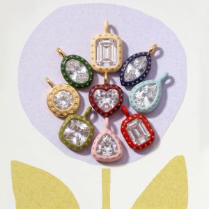 European and American bestselling birthday zircon pendant fashionable versatile light luxury DIY necklace bracelet color-retaining titanium steel furnace vacuum h2609