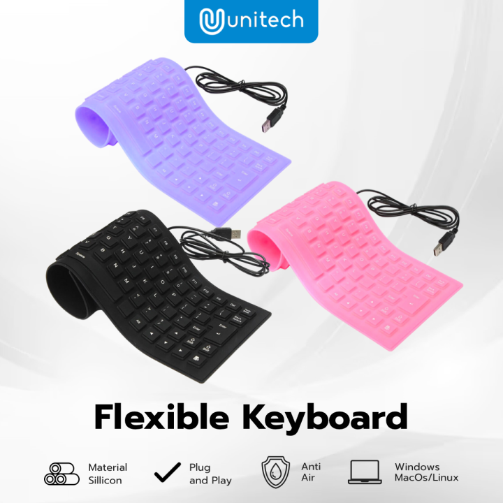 Keyboard Flexible Karet Kabel Mini Usb Flexible Keyboard Anti Air