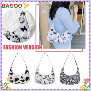 Korean Fashion Women Animal Pattern Printing Underarm Shoulder Bags Casual Ladies Hobos Shape Small Handbags Purse Bag