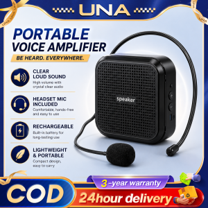 UNA Portable Voice Amplifier Mini Portable Speaker Microphone Amplifier Voice Amplifier Booster With Wired Speaker FM