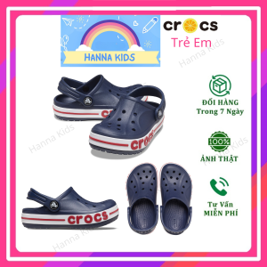 [TẶNG 12 STICKER] - Dép sục Cross Baya cho bé trai bé gái trẻ em Cros màu Xanh than HannaKids giày xục Croc Clog Kid nam nữ xuất khẩu tặng Sticker - Thế Giới Cross
