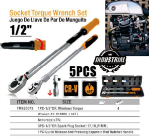 TOOLMAK Kunci Momnent Torsi 1/2 40-210NM 45T 20Pc TMK20073