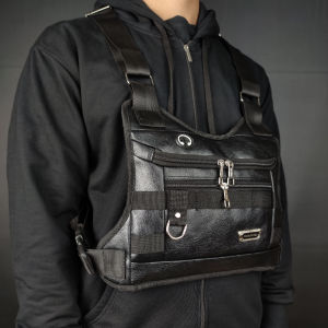 Tas Selempang Dada Kulit PU POLO AMSTAR Waterproof Tas Dada Rompi Chest Bag