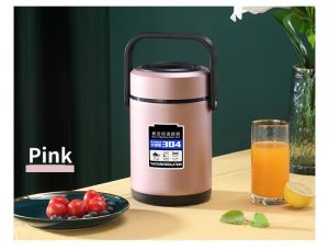 [LOCAL SELLER]  304 stainless steel vacuum insulated food jar double layer food carrier lunch box with handle 1.6L large capacity insulation food storage leak-proof school office