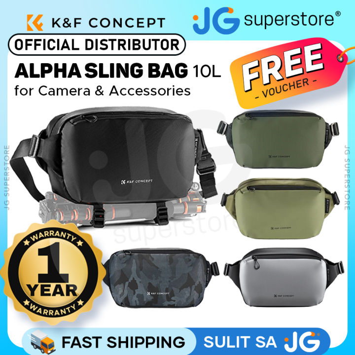 K F Concept Alpha 10L Camera Sling Bag with Tripod Holder 3 Layer Compartments for Sony Fujifilm Canon Nikon Lumix Lumix Digital Camera Lenses Battery Speedlite Flash and Photography Accessories JG Su...