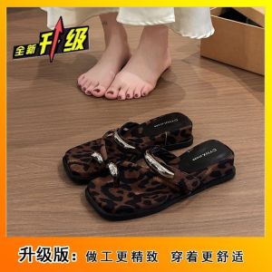 [Free Shipping] Elegant Slip-On Sandals 2026 Summer New Collection Korean-Style High-End Sandals Thick-Soled Versatile Wedge-Heeled Sandals For Women