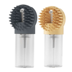 Dog Bath Brush With 100ML Soap Dispenser Efficient Loose Hair Remover And Skin Stimulation Grooming Tool for Small Pet