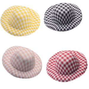 10Pcs Small Unpainted Hat 5.8cm Light Weight Fabric Hat for Stuffed Doll Costume Accessories Holiday Party Decoration
