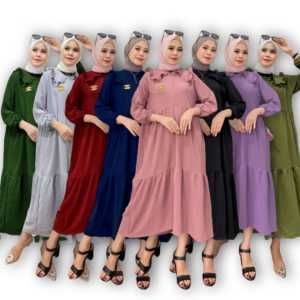 DRESS MIDI WANITA TERBARU 2021 BAHAN RAYON PREMIUM RESLETING DEPAN BUSUI FRIENDLY