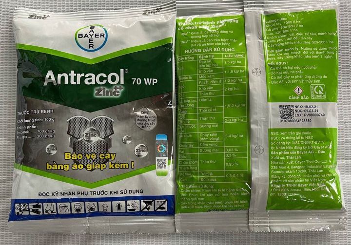[HCM]Thuốc trừ bệnh Antracol 70WP- 100gr Áo giáp Kẽm bảo về cây trồng ...