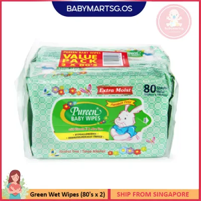 PUREEN BABY WIPES (GREEN ING) 80S