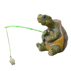 Resin Fishing Turtles Figurines Garden Tortoise Statue Landscape Decors Animal Figurines Sculpture Table Centrepieces