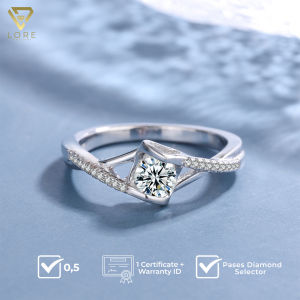 LORE Jewellery Silver Spiral Moissanite Ring 0.5/1.0 Carat [GRA Certificated and After Sales Warranty]