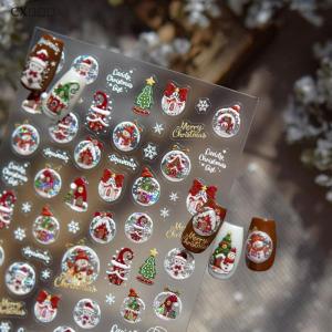 CX🎄💓💥 Giáng Sinh Móng Tay Nghệ Thuật Dán Mùa Đông Mơ mộng Bông Tuyết Người Tuyết Giáng Sinh Cây Móng Tay Accessoires Dính Dập Nổi Làm Móng Tay Decals