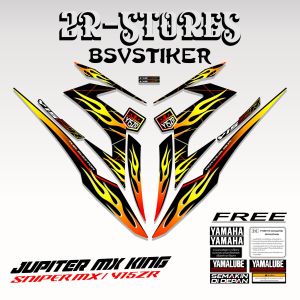 striping for yamaha mx king 150 api tribal fire rainbow dasar hitam