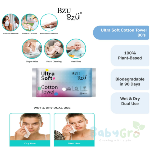 BZU BZU Skincare Ultra Soft Cotton Towel (80 Sheets) | Baby Towel