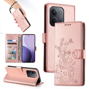 Case For Xiaomi Redmi 15C 15 14C 13C 13 12C 12 / Redmi A4 A3 A2 A1 Plus / Redmi 10C 10A 10 / Redmi 9T 9 9A 9C Lucky Flower Magnetic Leather Wallet Card Slot Flip Case Casing