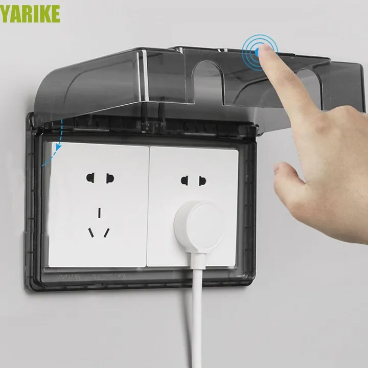 LUMIQLO PS Plastic Splashproof Box Double-position Self-adhesive Outlet ...