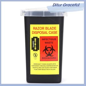 Ditur Hộp đựng chất thải sắc nét bằng nhựa 1L phụ kiện kim thải hình xăm nguy hiểm sinh học