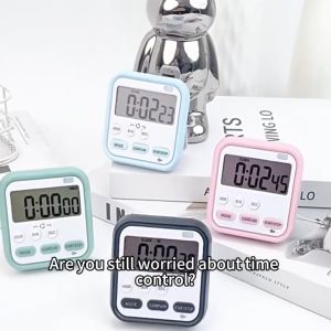 Digital Kitchen Timer With Large LCD Display And Mute Alarm Perfect For Silent Cooking Baking Use