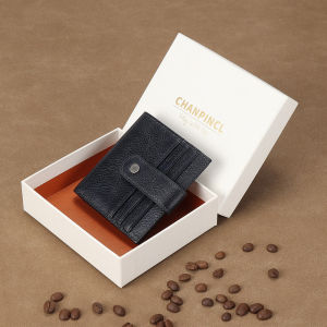 Ultra-Slim & Lightweight Mens Wallet - CHANPINCL Genuine Top Grain Leather with RFID Blocking Card Holder & Zippered Coin Pocket - Includes Gift Box