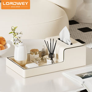 （IN STOCK）LORDWEY Leather Tissue Box Desk Cosmetic Organiser Tray Organizer Remote Control Storage Box ﻿