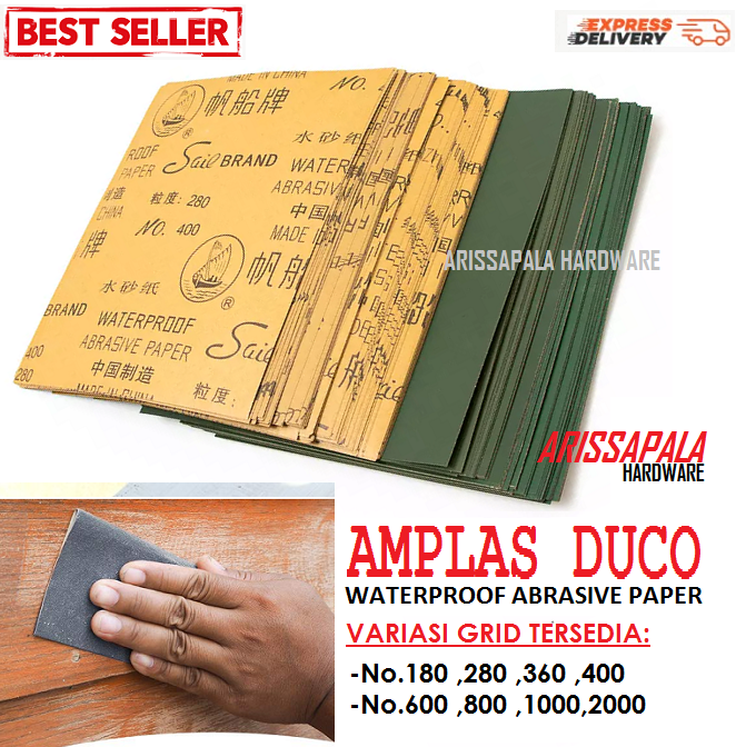 Amplas Duco Amplas Kertas Waterproof Lembaran Ampelas Cat Kayu Besi Stainless