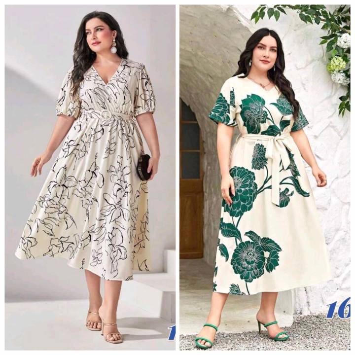 Lazada plus size maxi cheap dress