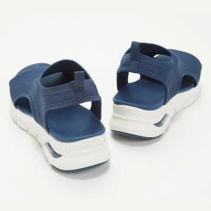 [Free Shipping] In-Stock Flat Fish-Mouth Summer Sandals New Styles In Plus Sizes WomenS Casual Sandals Solid Color Wedge Heel Roman Style Knitted Design