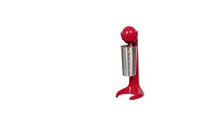 Electric Milkshake MakerRetro Drink Mixer Milk Frother with 500ml Stainless Steel Cup for Malted MilkSoft Ice Cream and Protein ShakesRed