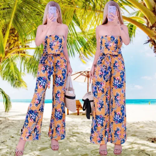 HIGH QUALITY FLORAL JUMPSUIT FOR WOMEN Summer Outfit Floral For Women Beach  Wear FLORAL JUMPSUIT KOREAN