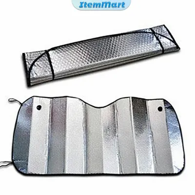ItemMart Foldable Car Windshield Visor Cover Block Front Rear Window Sun Shade
