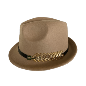 PWD0442 Fish Bones Design Wool Felt Fedora Hat Multi Color Wide Brim Dress Hat Fashion Chic Top Hats Formal Occasion