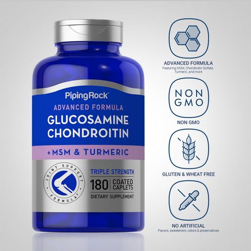 Glucosamine Chondroitin MSM Plus Turmeric Advanced Triple Strength, 180 ...