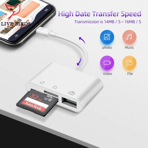 🐇【100%Authentic】🐇เครื่องอ่านการ์ด Type-C Android คอมพิวเตอร์แบบพกพา Multi-Function OTG/SD/TF Card U Disk Reader สี