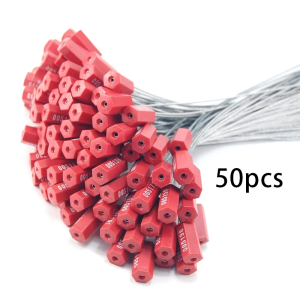 50Pcs Disposable Steel Wire Seal Tank Anti-Tamper Numbered Security Cable Wire Lead Seal