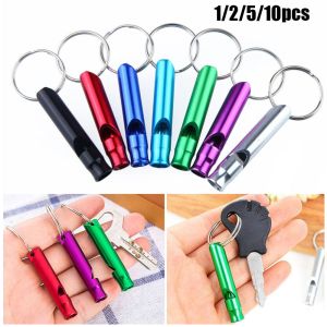 LIJU78113 1/2/5/10pcs 7 Colors with Keyring Camping Hiking Survival Whistle EDC Tools Emergency Whistles Training Accessories