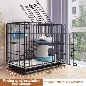 Cat Cage 4 Layer Pet Cage Cat Cage Foldable Large Space Cat House Easy Assemble Cat Cage