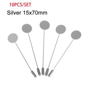 WAPKTY 10pcs/set Gold and Silver Jewelry Making Diy Craft Brooches Accessories Cabochon Tray Pin Cameo