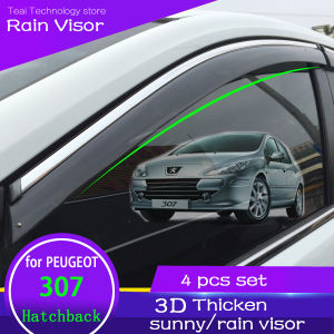 Rain Visor for Peugeot 307 2001-2013 Hatchback Window sunVisor Vent Shades Deflector Guard 2003 2004 2005 2006 2007 2008 2009 2010 2011 2012
