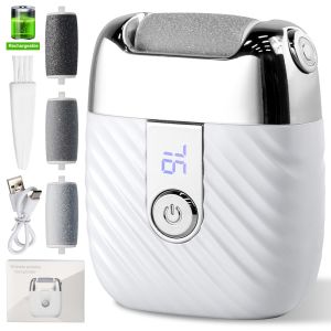 UNIITY Có thể sạc lại bằng USB Máy mài chân điện 2 Cấp Độ Điều Chỉnh Được Loại bỏ vết chai và da chết Thuốc tẩ bào chết Di động Màn hình LED Máy chà gót chân điện Bàn chân khô ráp nứt nẻ