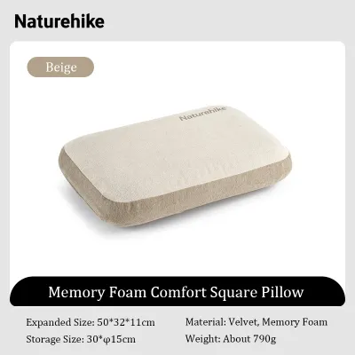 Naturehike Memory Foam Comfort Pillow Portable Outdoor Camping Square Pillow Office Nap Pillow