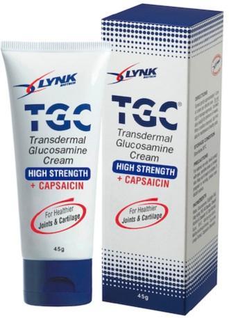 LYNK TGC TRANSDERMAL GLUCOSAMINE CREAM + CAPSAICIN 45gm (Expiry 2025 ...