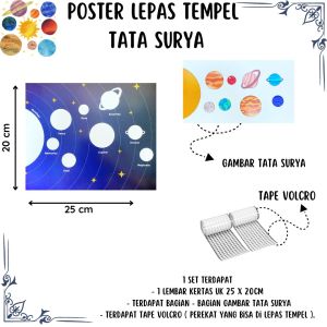 Poster Interaktif - Poster Lepas Tempel Tata Surya - Poster Lepas Tempel Edukasi Anak / D C