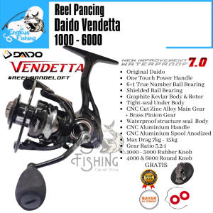 Reel Pancing DAIDO VENDETTA 1000 - 6000 Waterproof 8.0 (6+1 Bearing) Power Handle - Engkus Fishing